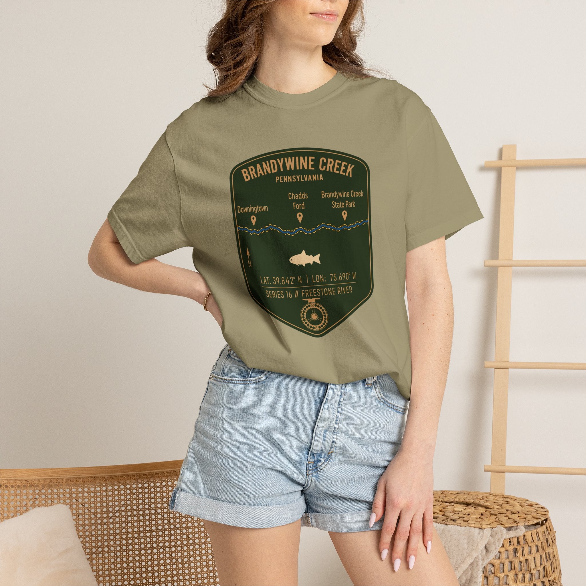 Brandywine Creek Fishing Map T-Shirt | River Map, Trout Graphic